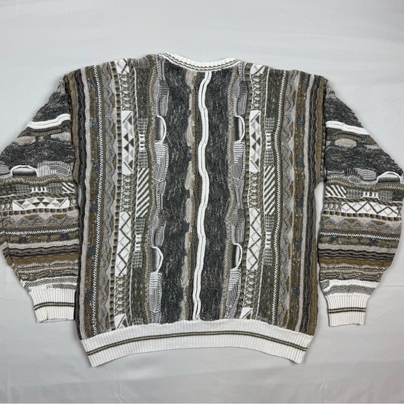 Vtg Croft & Barrow Textured Cosby Knit Sweater Sz Large Y2K Crazy Knit B1 - Picture 2 of 7
